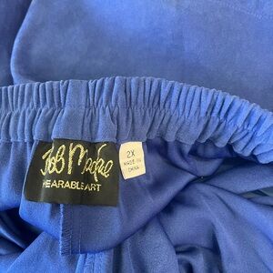 Bob Mackie Wearable Art Royal Blue microfiber suede pants